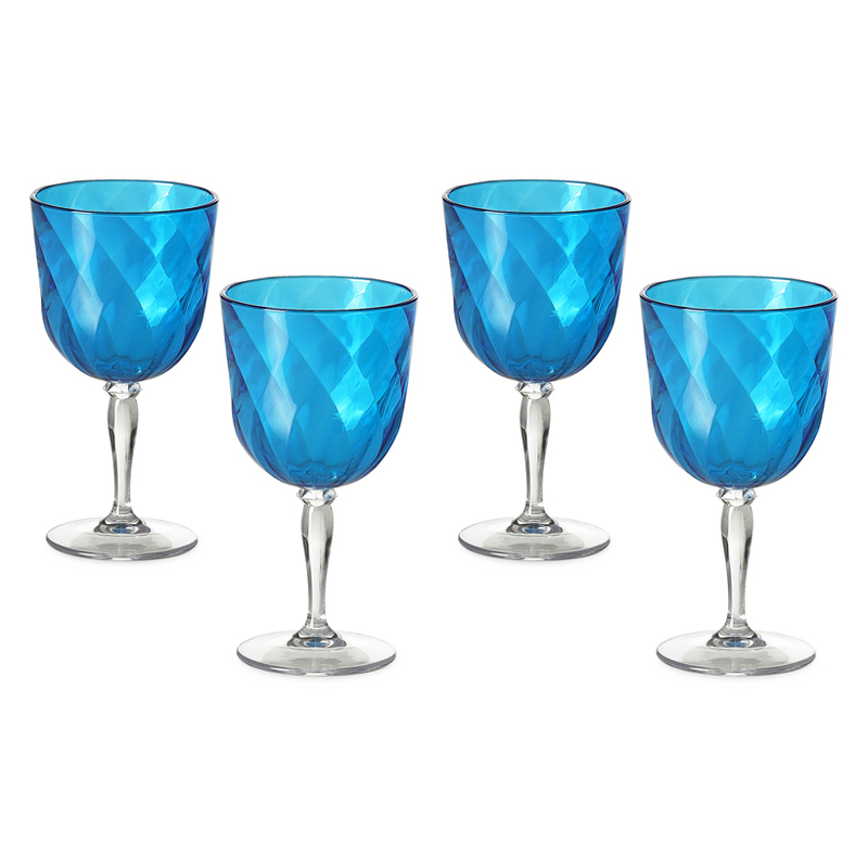 JUEGO COPAS DIAMOND 4PZS TURQUESA M5343TC (8.5 x 8.5 x 15.8cm)