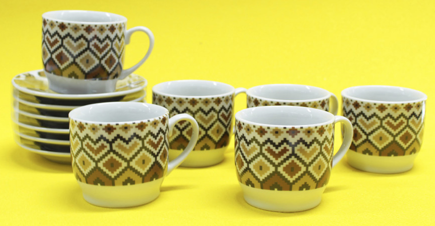 SET TAZAS CAFE &amp; PLATILLOS 12PZS S04669