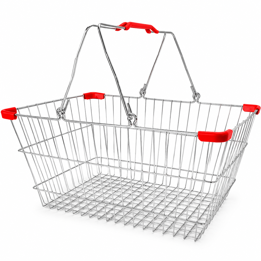 CESTA PARA COMPRAS METÁLICA CON ASAS 2HM50-1 (40 x 30 x 20cm)