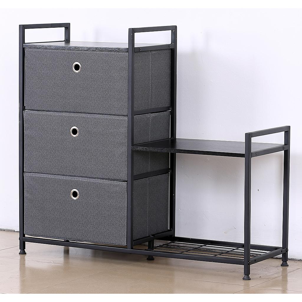 COMODA INDUSTRIAL 3 CAJONES NEGRO SNG852976F0512TN (85.5 x 29 x 77cm)