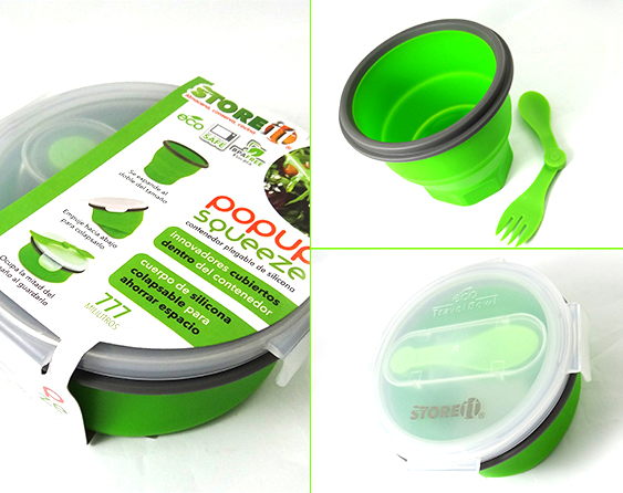 CONTENEDOR ALIMENTO EXPAND. REDONDO SILICON CUBIERTOS 82118 (777ml)