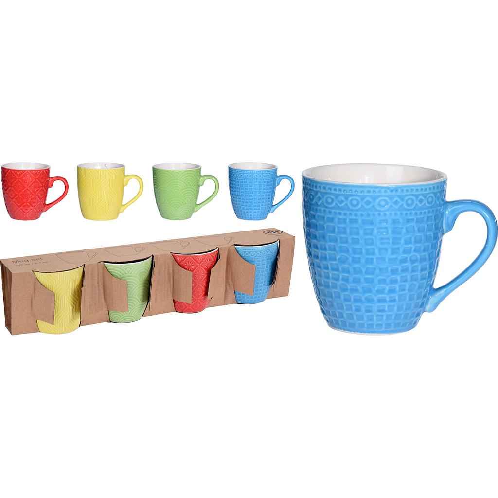 SET JARRITAS MUG 4 PZS VARIOS COLORES Q96000080 (240ml)