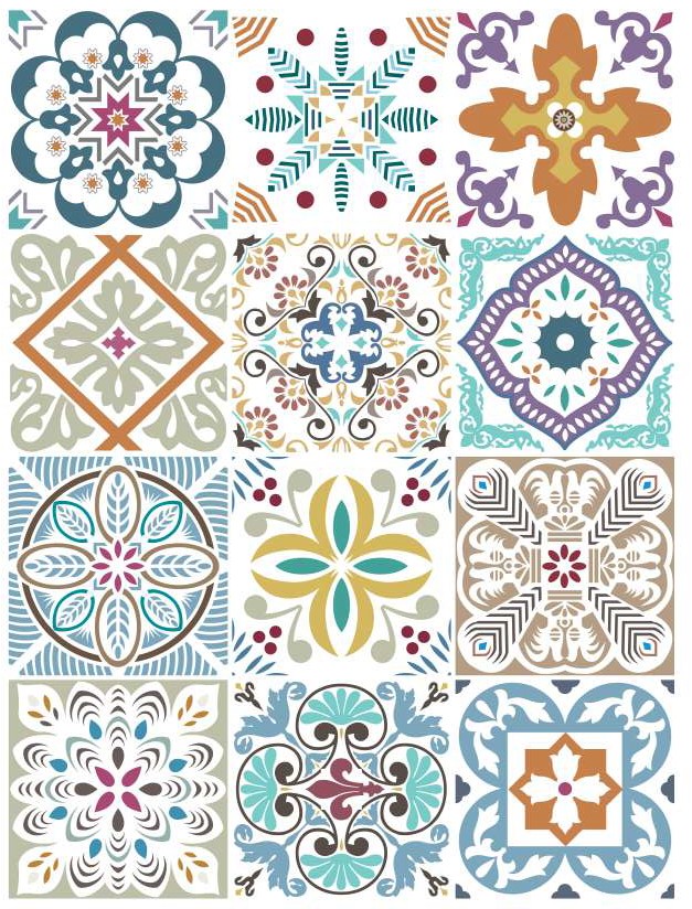 VINILOS ADHESIVOS TRANSPARENTES FLEUR V0031 (15 x 15cm)