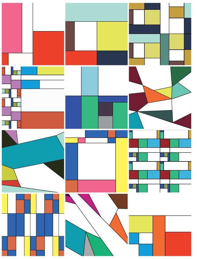 VINILOS ADHESIVOS TRANSPARENTES MONDRIAN V0032 (15 x 15cm)