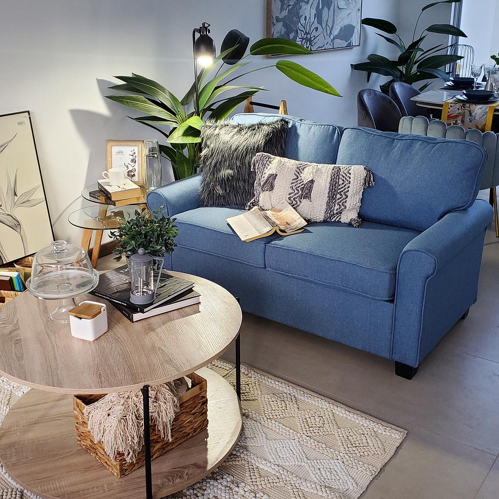 SOFA CAMA MURCIA UNA PLAZA TEXTIL AZUL HFT-002 (72 x 142 x 86cm)