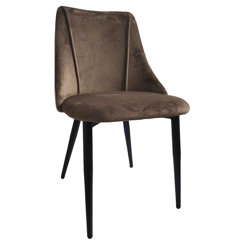 SILLA VIÑA TERCIOPELO MARRON PATAS NEGRAS E2128GO (55 x 47 x 83cm)