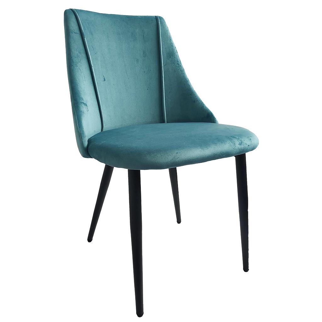 SILLA VIÑA TERCIOPELO VERDE CLARO PATAS NEGRAS E2128TU (55 x 47 x 83cm)