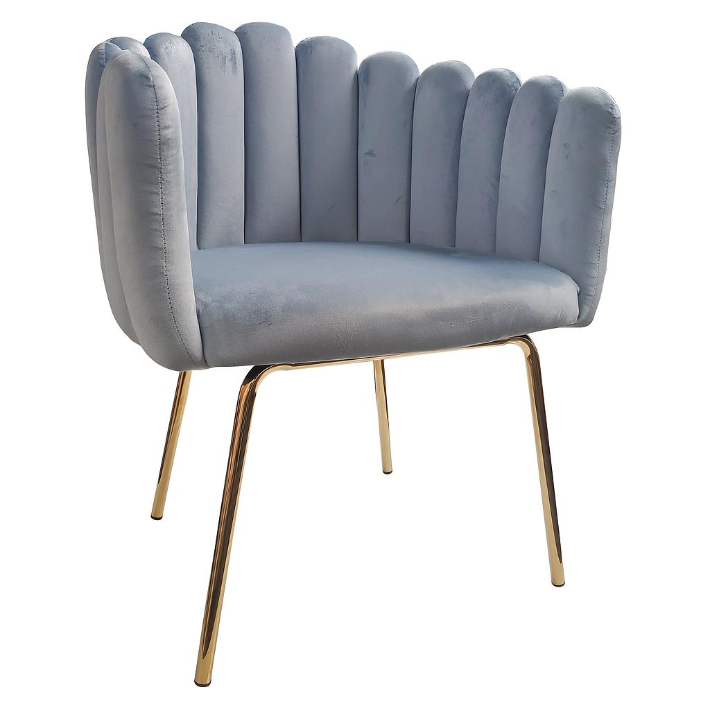 SILLA CINCINNATI TERCIOPELO CELESTE PATAS DORADAS CS-F085GR