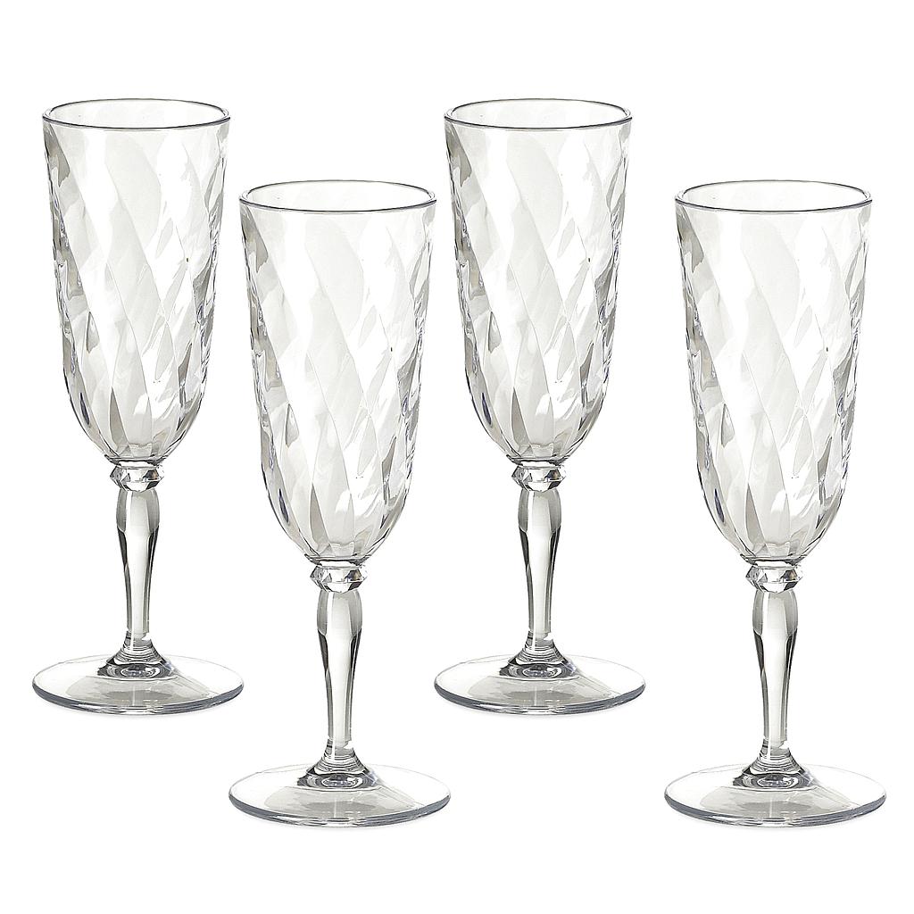 SET COPAS DIAMOND FLAUTA TRANSPARENTE 4PZ M5344TR (7 × 7 × 19cm)