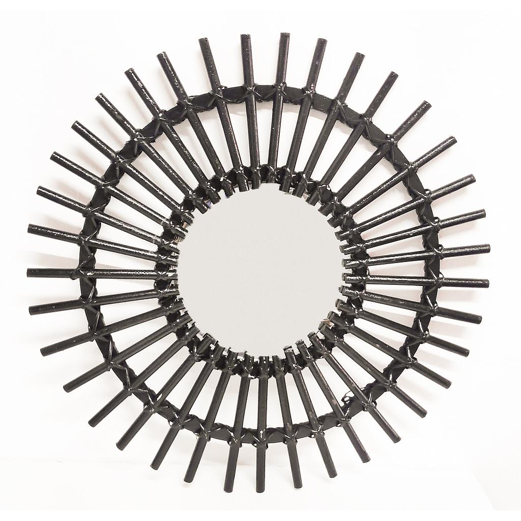 ESPEJO DECORATIVO REDONDO NEGRO MADERA NB1305050 (50cm)