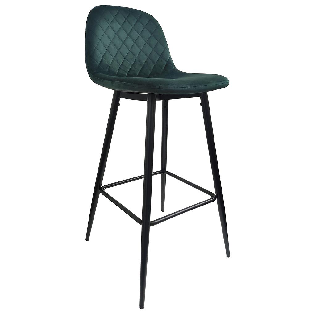 TABURETE MAYA TERCIOPELO VERDE PATAS NEGRAS X14-N21-19-GR/1  (100 x 73 x 42cm)