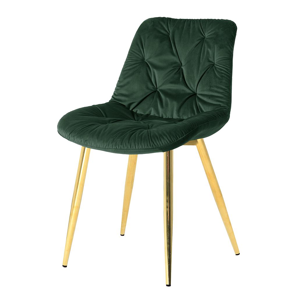 SILLA ANDERSON TERCIOPELO VERDE PATAS DORADAS UDC21036VD