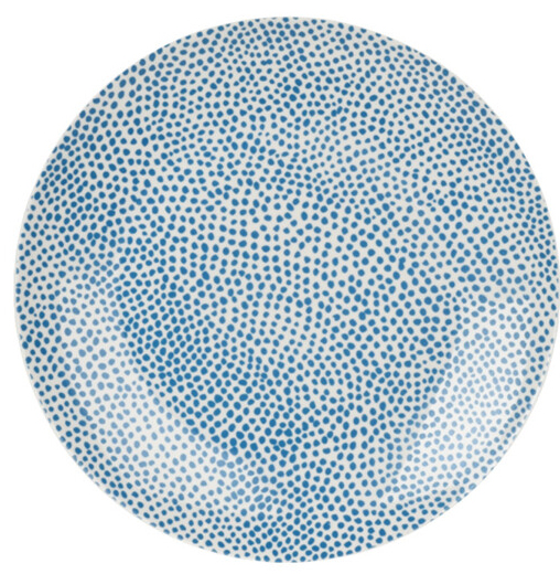 PLATO PORCELANA PUNTOS AZULES Q75102280C (21cm)