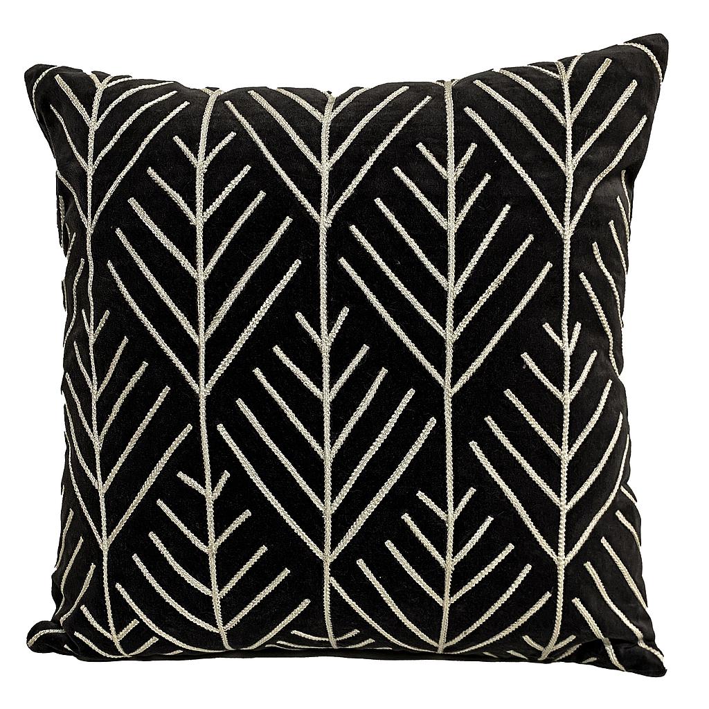 COJIN ALGODÓN ENCAJE NEGRO PDD-CC-2112-01 (46 x 46cm)