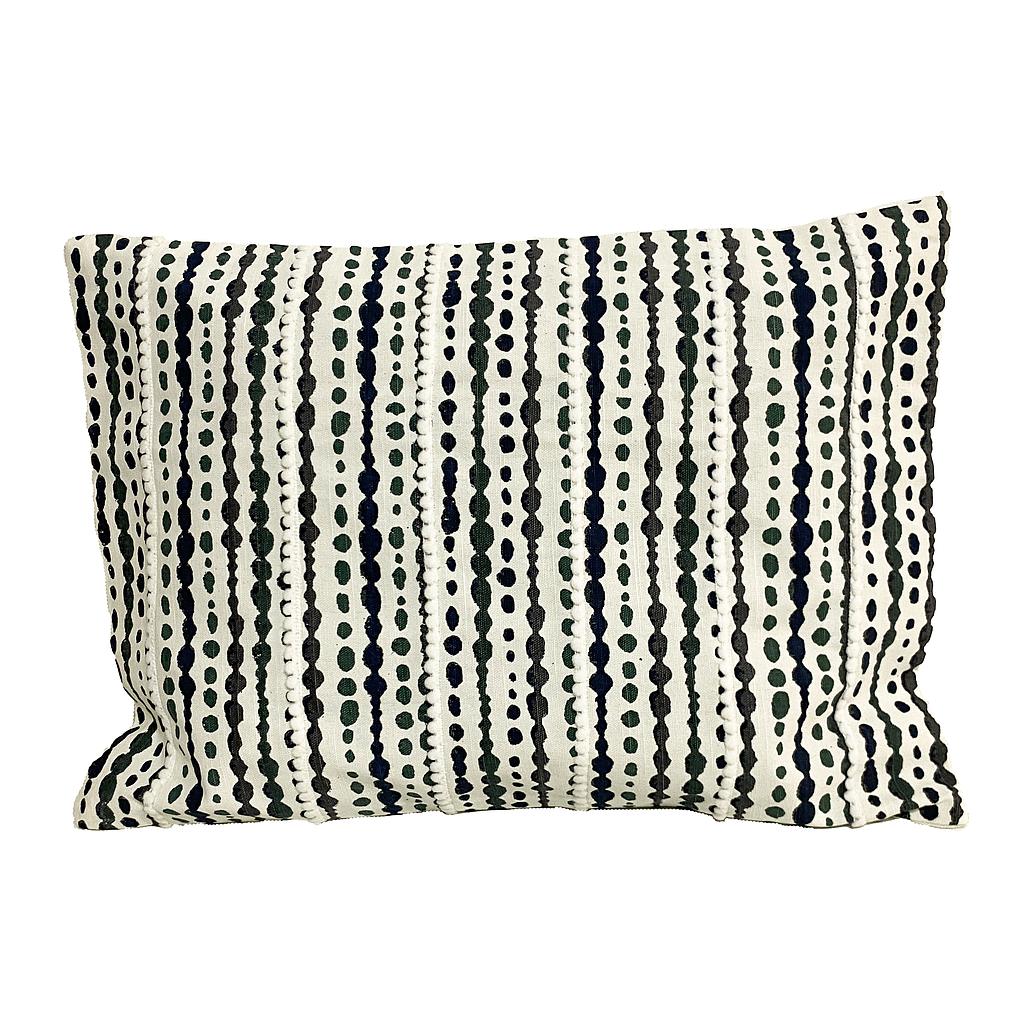 COJIN ALGODÓN BORDADO AZUL VERDE BEIGE PDD-CC-2112-140 (36 x 51cm)