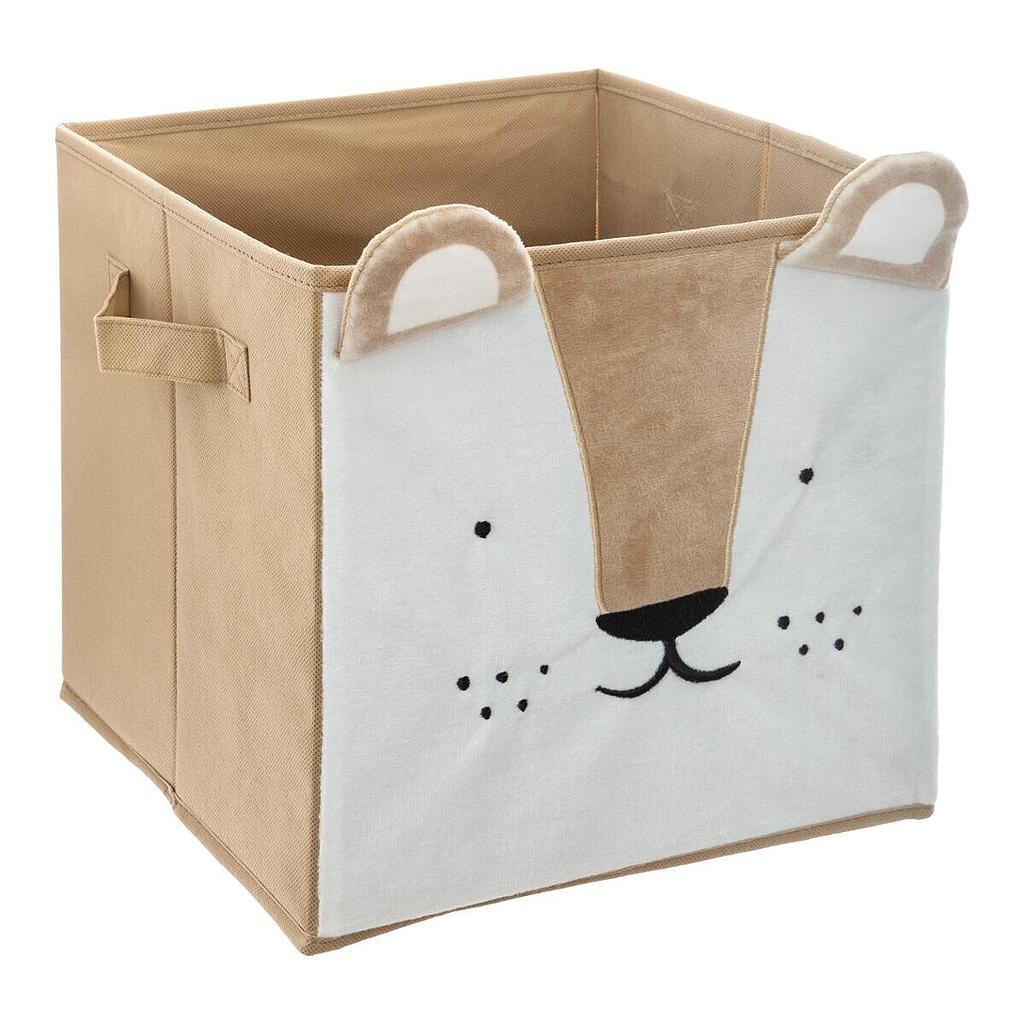 CAJA CONTENEDORA LEON TERCIOPELO AMARILLO 158629B (29 x 29cm)