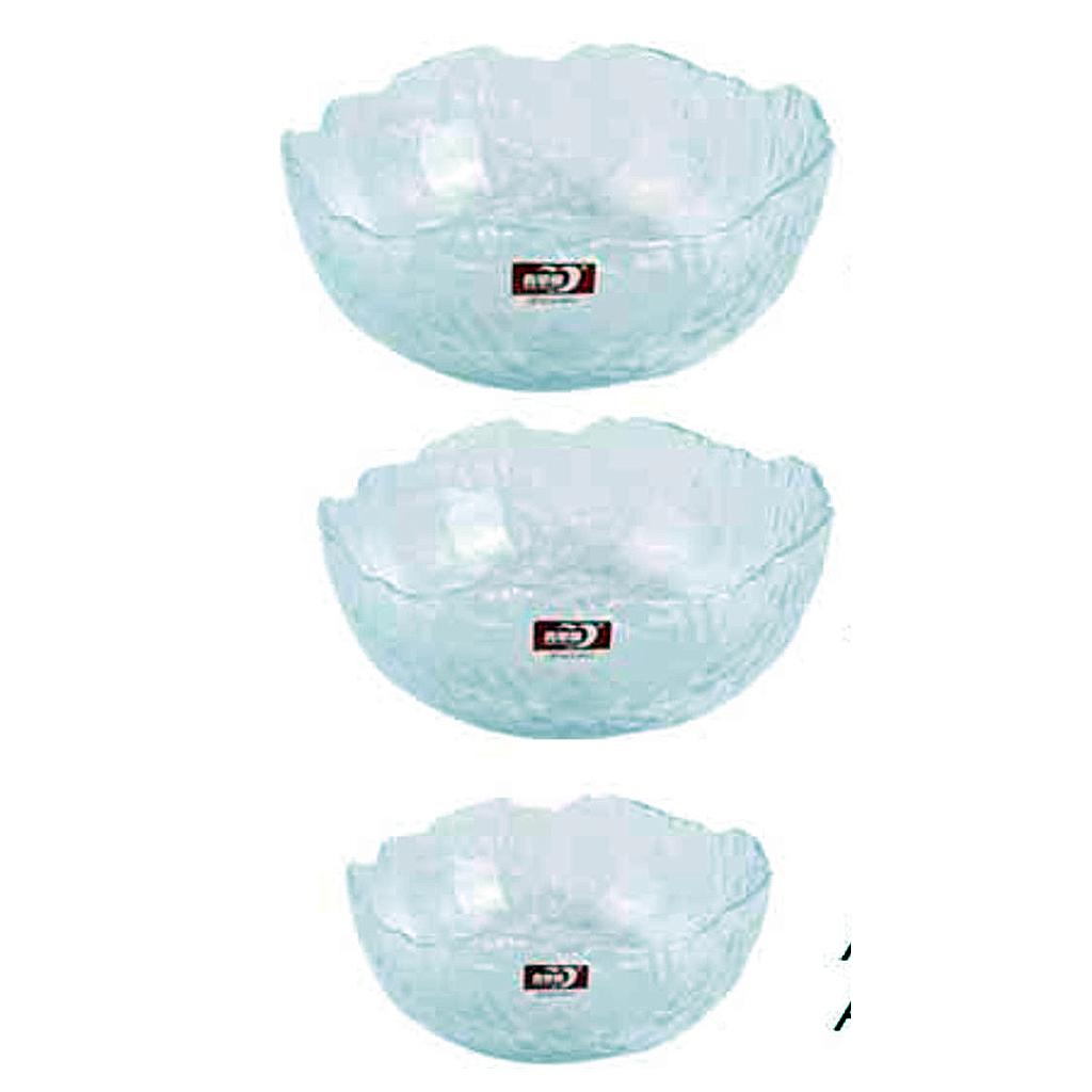 SET CEVICHEROS VIDRIO 3PZS 443514 / SAN2571/SAN2571/DX40A/L3 (19 x 8.5 / 16 x 6.5 / 12 x 5.5cm)