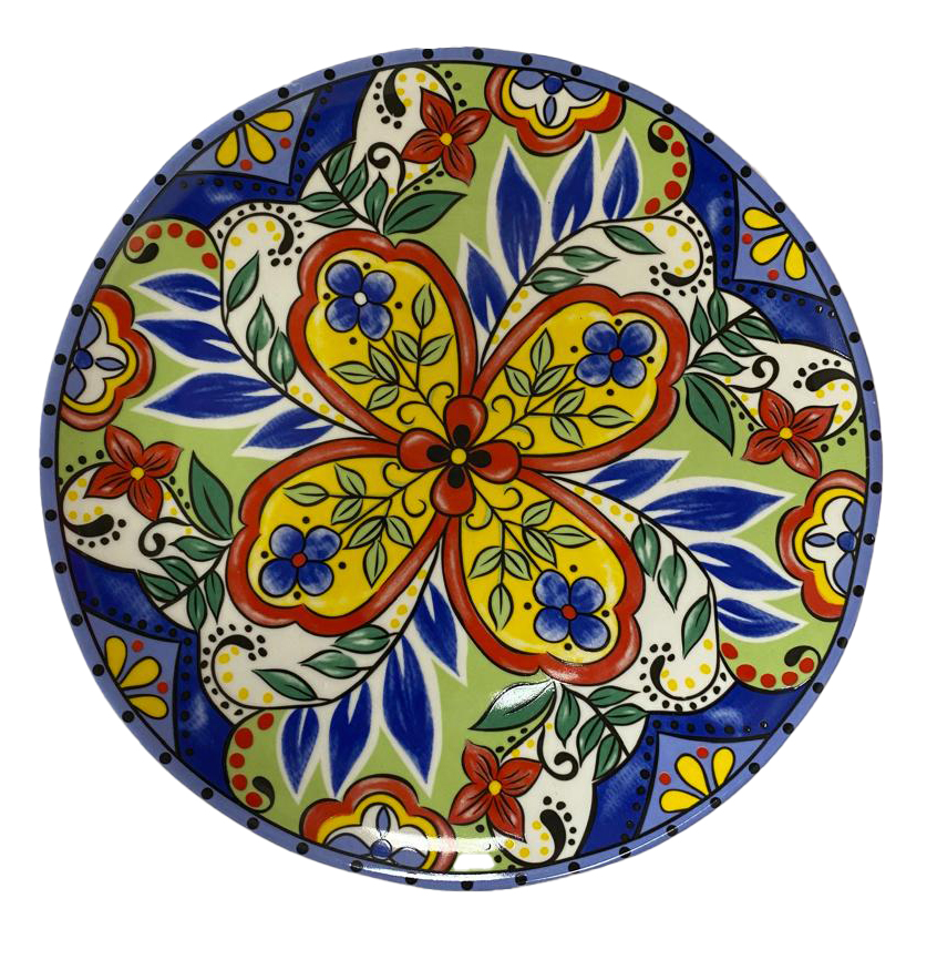 PLATO CERAMICA DISENO MEXICANO PEQUEÑO IC848-5 (21cm)