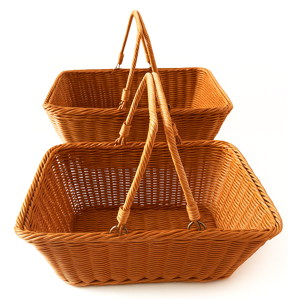 CESTA DE COMPRAS TIPO MIMBRE 2PZS IC1120-34C (17 x 28.5 x 40cm)