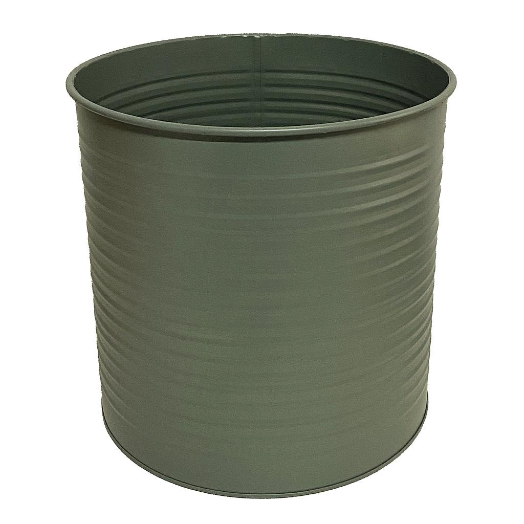 MACETA METAL MARTILLADO GRIS PEQUEÑA CON BASE FZ3000520P (25 x 25cm)