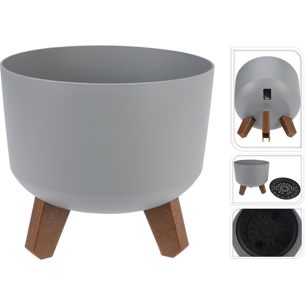 MACETA CIRCULAR CON PATAS GRIS CLARO Y89300210 (20 x 17cm)
