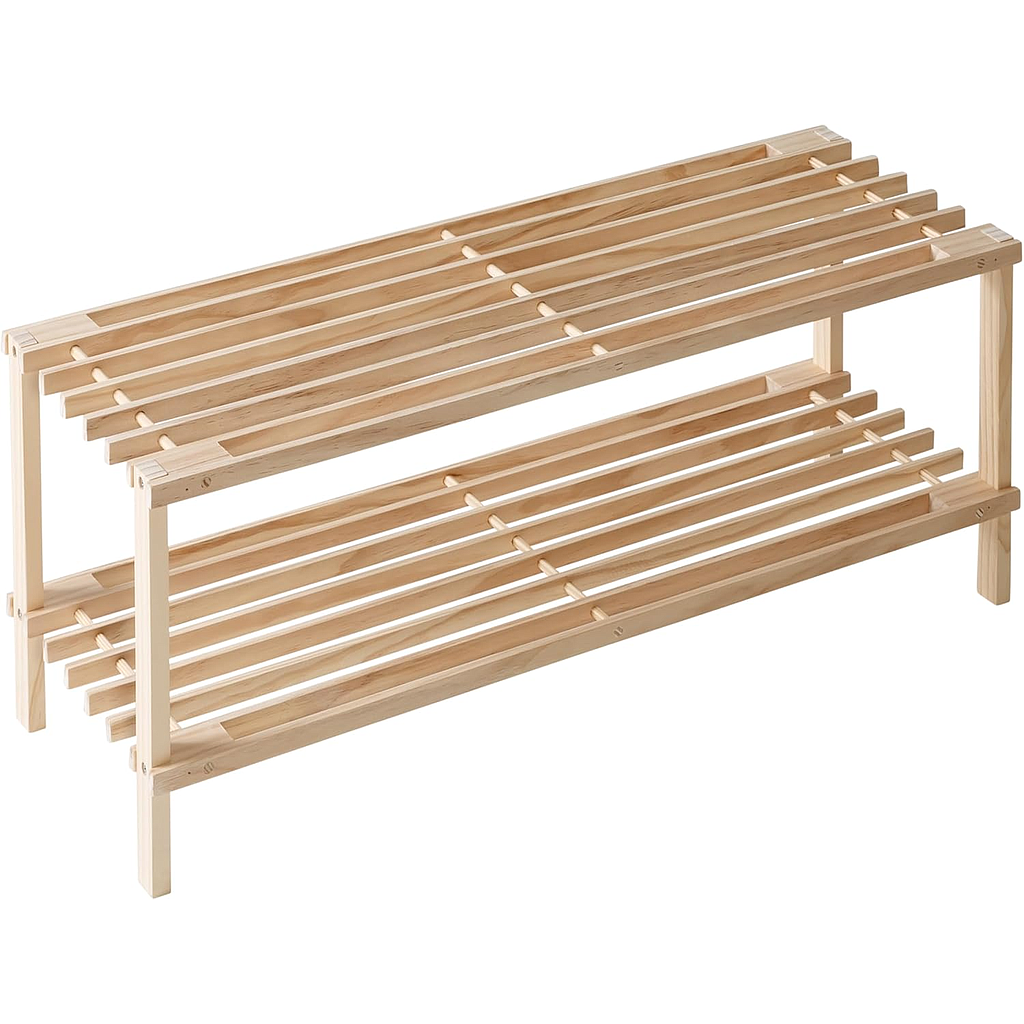 ZAPATERA DE MADERA 2 NIVELES 784630010 (77 x 30 x 6cm)