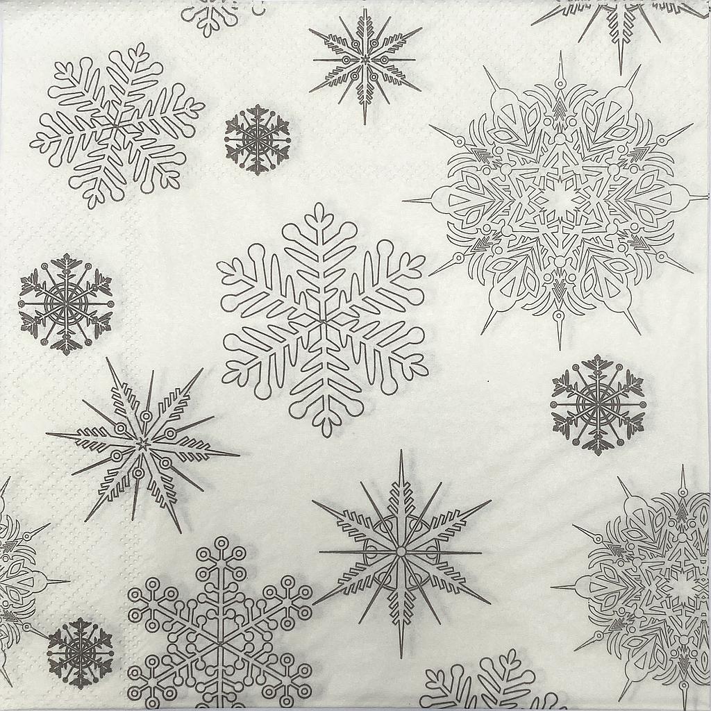 SERVILLETAS NAVIDEÑAS COPOS PLATA 20PZS IC757-08
