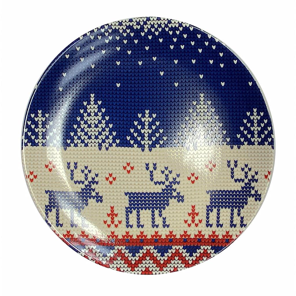 PLATO PEQUENO NAVIDEÑO AZUL IC848-29