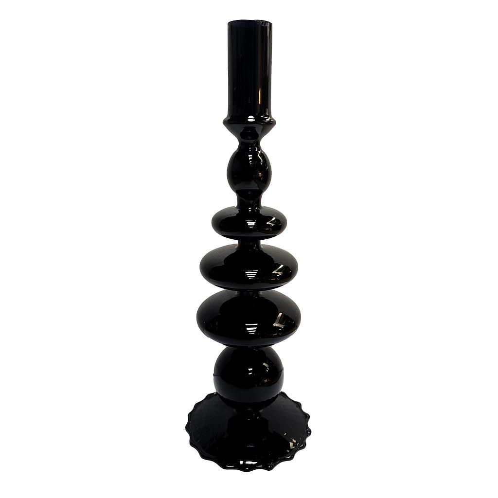 CANDELABRO VIDRIO CILINDRO 5 PISOS NEGRO IC1003-19