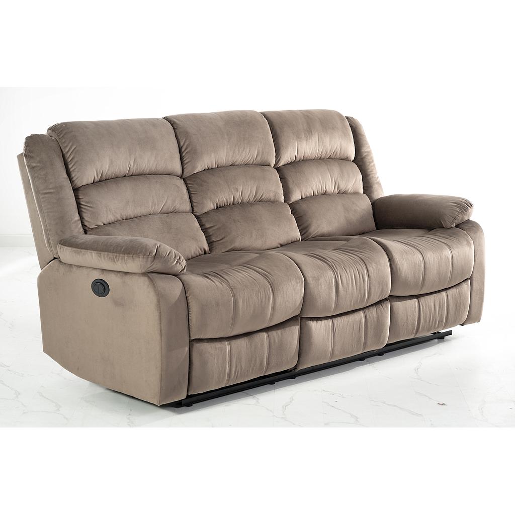 SILLON RECLINER TRIPLE WATERLOO ELECTRICO MARRÓN 106.1033
