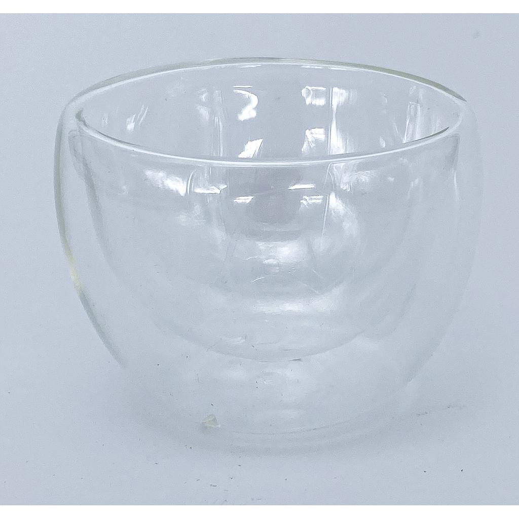 BOWL VIDRIO DOBLE TRANSPARENTE 4HM37-18 (7.5 x 3.5cm / 220ml)