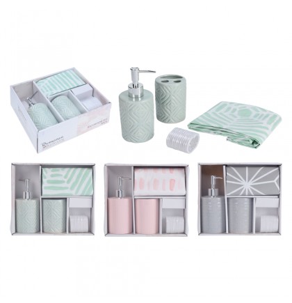 SET ACCESORIOS DE BANO VERDE 4PZS CY2210530VD