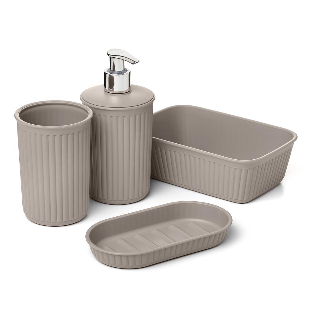 SET ACCESORIOS DE BANO BAOBAB TAUPE 4PZS 6391103