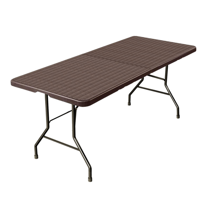 MESA RECTANGULAR SOSUA PLEGABLE DISEÑO RATAN CAFE 1HSM4534 (180 x 74 x 74cm / 90 x 74)