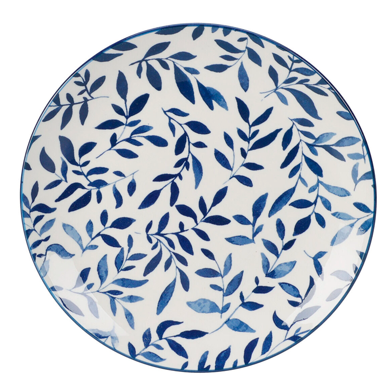 PLATO TENDIDO PORCELANA DISEÑO RAMAS AZULES Q96000800B (27cm)