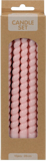 SET VELAS TWISTES ROSADO 10PZS S37700120B (20cm)