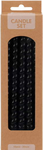 SET VELAS TWISTES NEGRO 10PZS S37700120D (20cm)