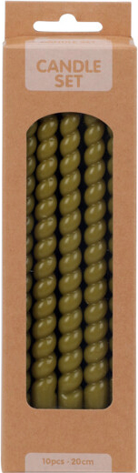 SET VELAS TWISTES VERDE 10PZS S37700120E (20cm)