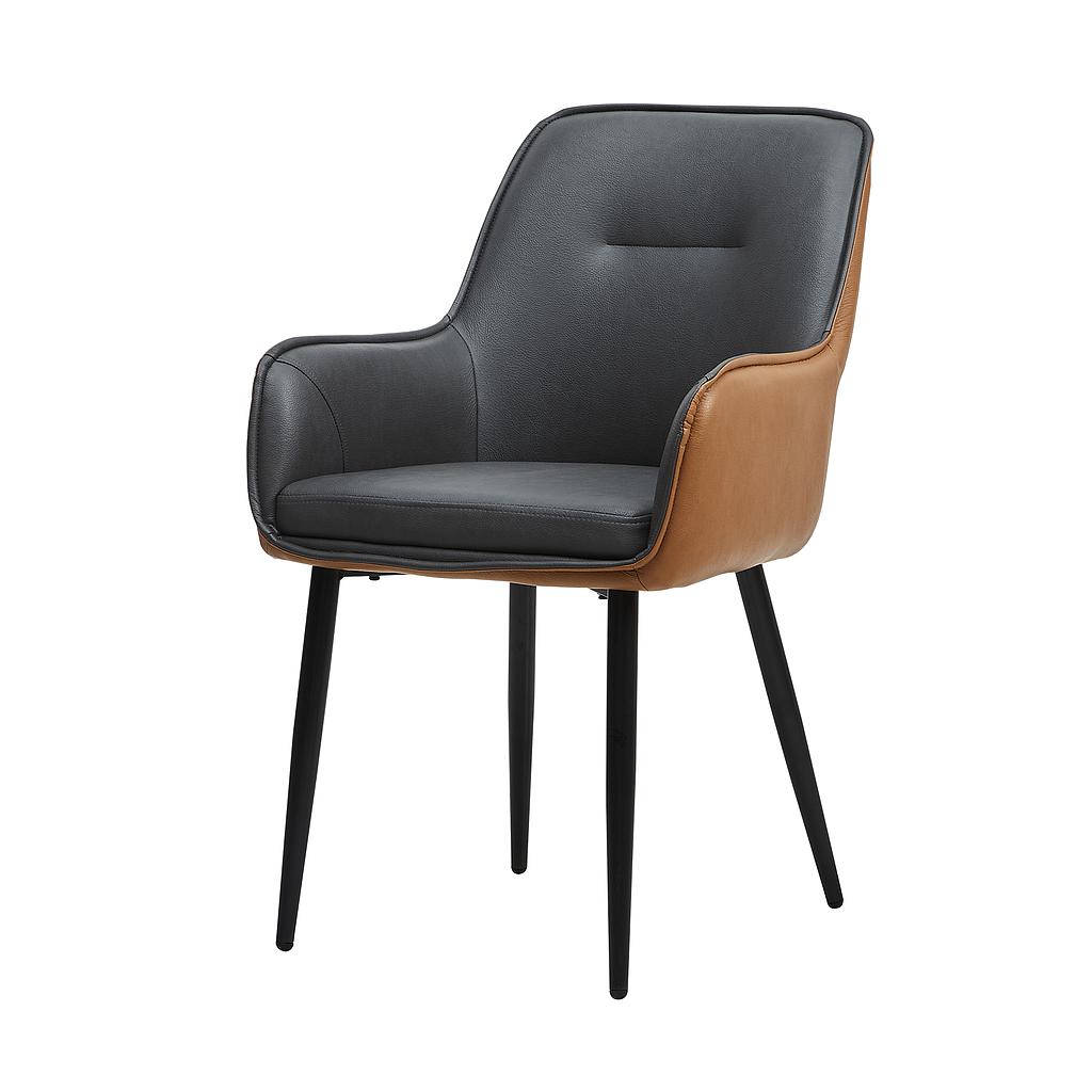 SILLA ALTON CUERINA BICOLOR INT GRIS EXT CAFE HDC213006-21-11 (53.5 x 43 x 88cm)