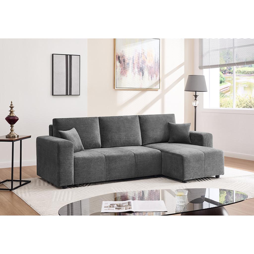 SOFA CAMA BRAGA GRIS OSCURO MLM-110326-01 (243 x 142 x 85cm)