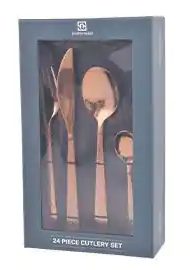 JUEGO CUBIERTOS DORADO ACERO INOX 24PZS 876523 / SAN4910