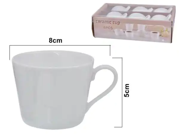 SET TAZAS PORCELANA 6PZS 671438 / DC2502 (8.5 x 5.2cm)