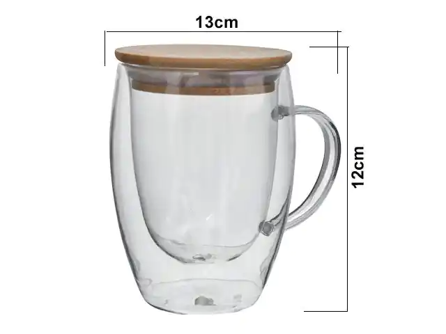 JARRO VIDRIO DOBLE TAPA BAMBOO 314303 / ES27894 (13 x 12cm / 290ml)