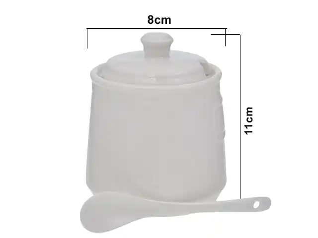 AZUCARERA C/CUCHARA PORCELANA 267840 / HX14-166 (8.3 x 10cm /13 x 2.5cm)