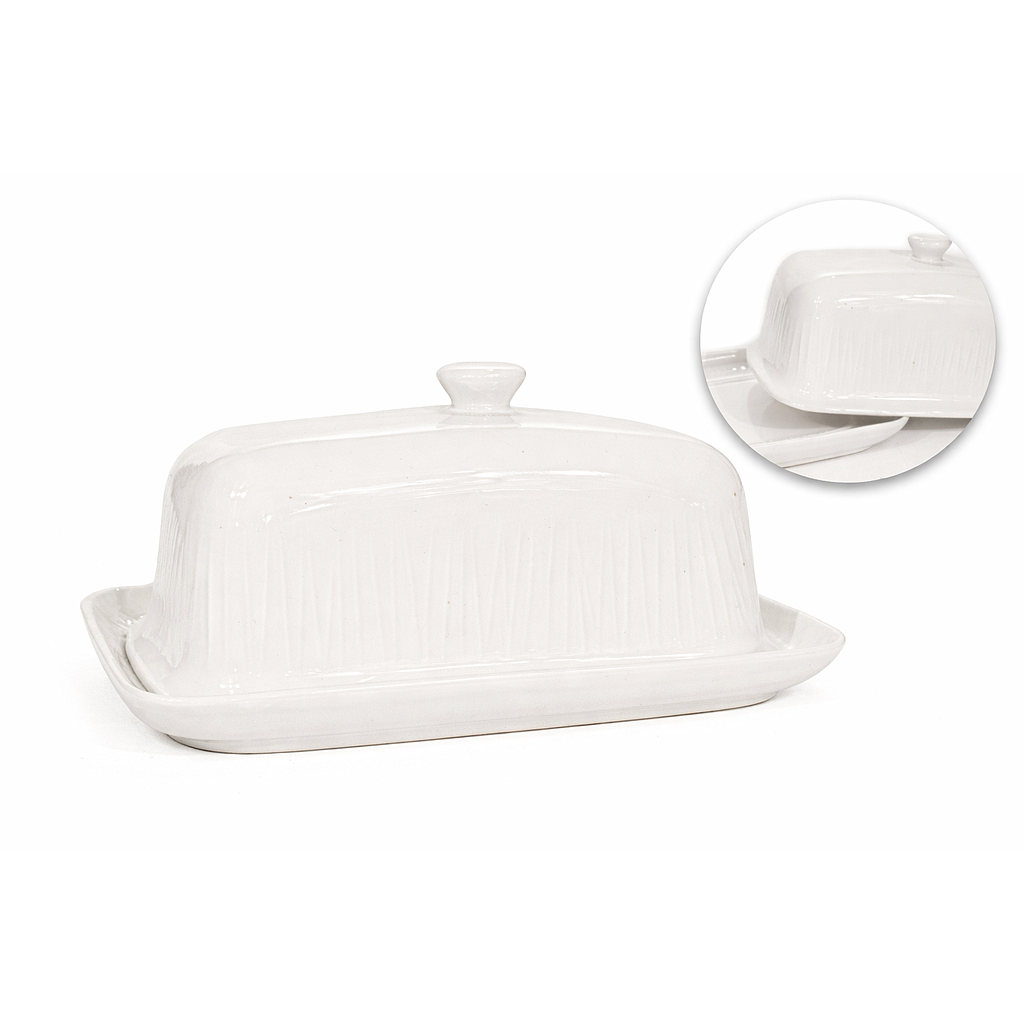 MANTEQUILLERA CERAMICA BLANCO IC1365-45 (16 x 11 x 7)