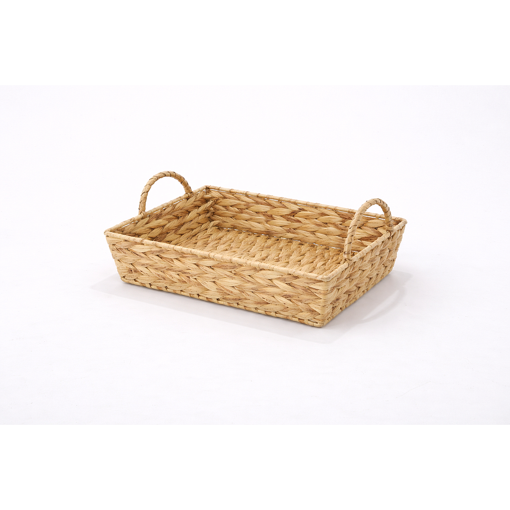 CESTA ORGANIZADORA FIBRAS NATURAL PEQUEÑA PT123-099P (39 x 23 x 5.5cm)