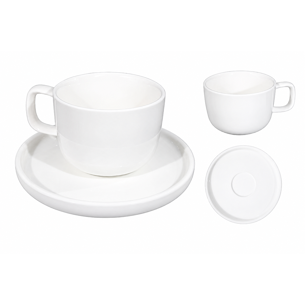 SET TAZA C/PLATO BLANCO 12PZS IC1365-80