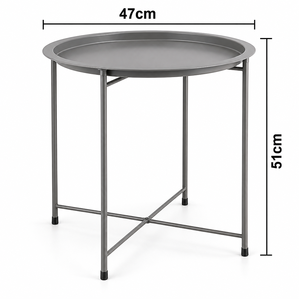 MESA AUXILIAR METAL GRIS 466086 / WR4405 (47 x 47 x 50.5cm)