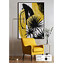 CUADRO PALMERA NEGRO Y AMARILLO 12316 (140 x 100cm)