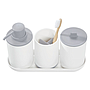 SET ACCESORIOS DE BANO BLANCO/GRIS 4PZS INTER 28732 (24.5 x 16 x 9cm)